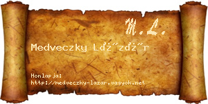 Medveczky Lázár névjegykártya